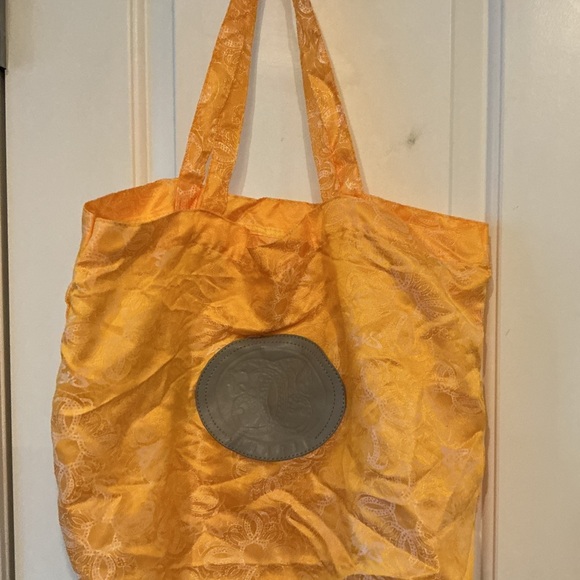 SHARIF Bundle Yellow Soft Zippered Patterned Cosmetic Bag Pouch w/Gold NylonTote - Picture 12 of 15